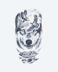 Tatouage temporaire Loup Visionnaire 11x18cm - SimpleTatt