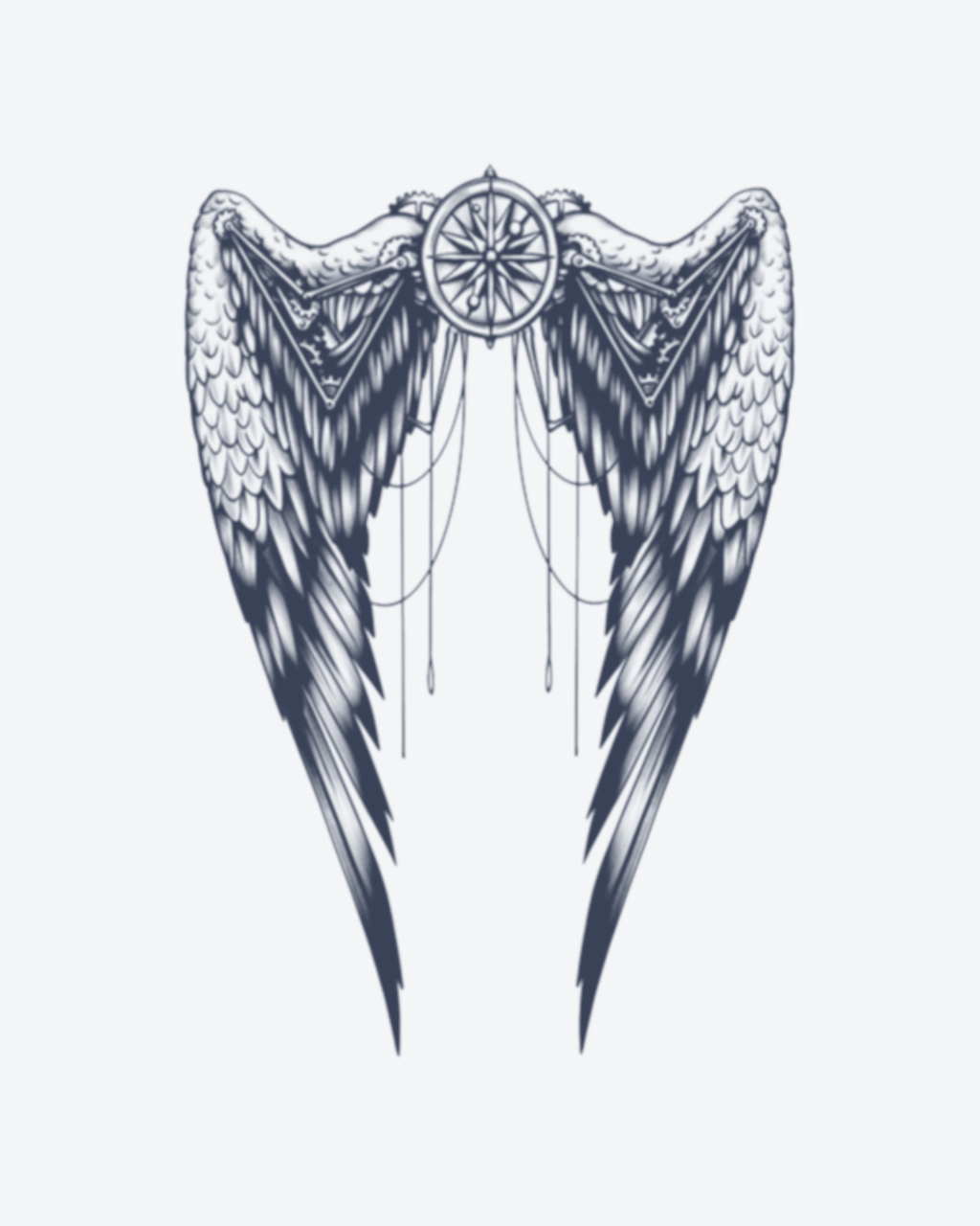 Tatouage temporaire Ailes du Temps 11x18cm - SimpleTatt
