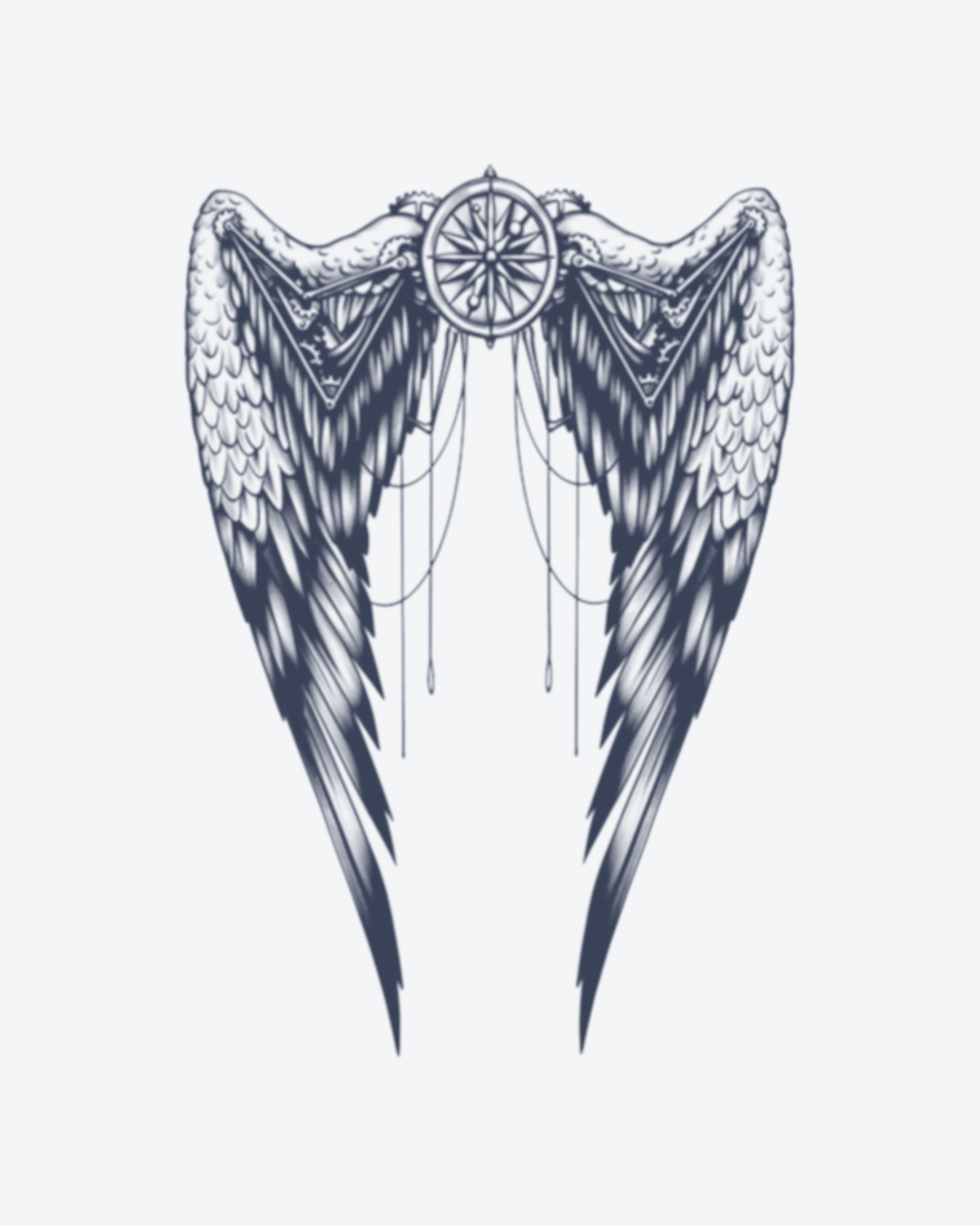 Tatouage temporaire Ailes du Temps 11x18cm - SimpleTatt