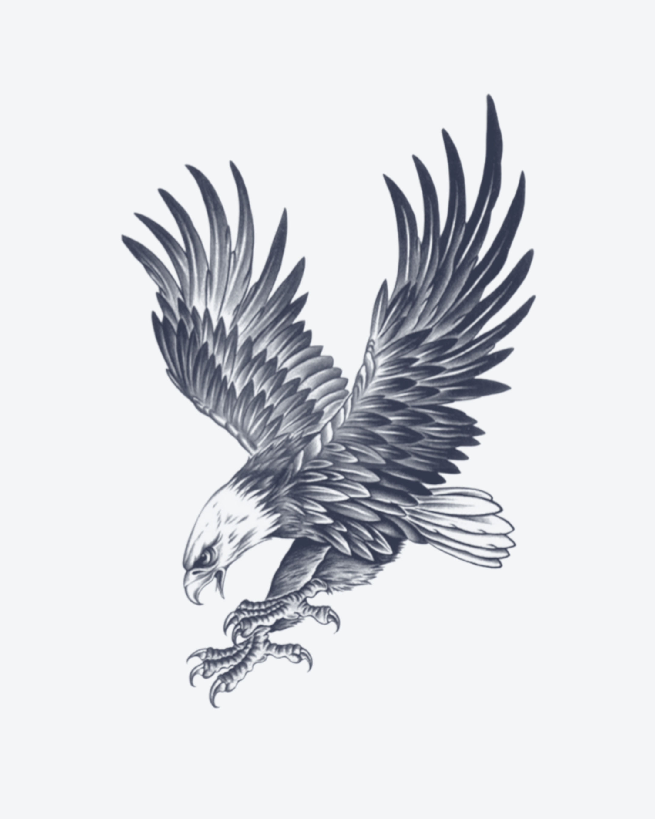 Tatouage temporaire Aigle en Piqué 11x18cm - SimpleTatt