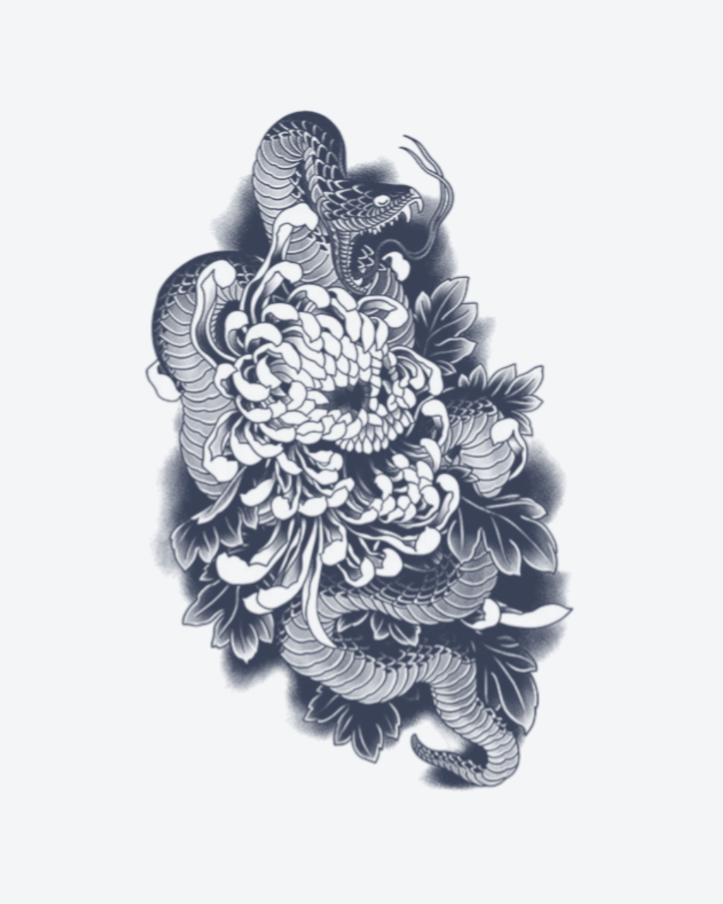 Serpent et Chrysanthème