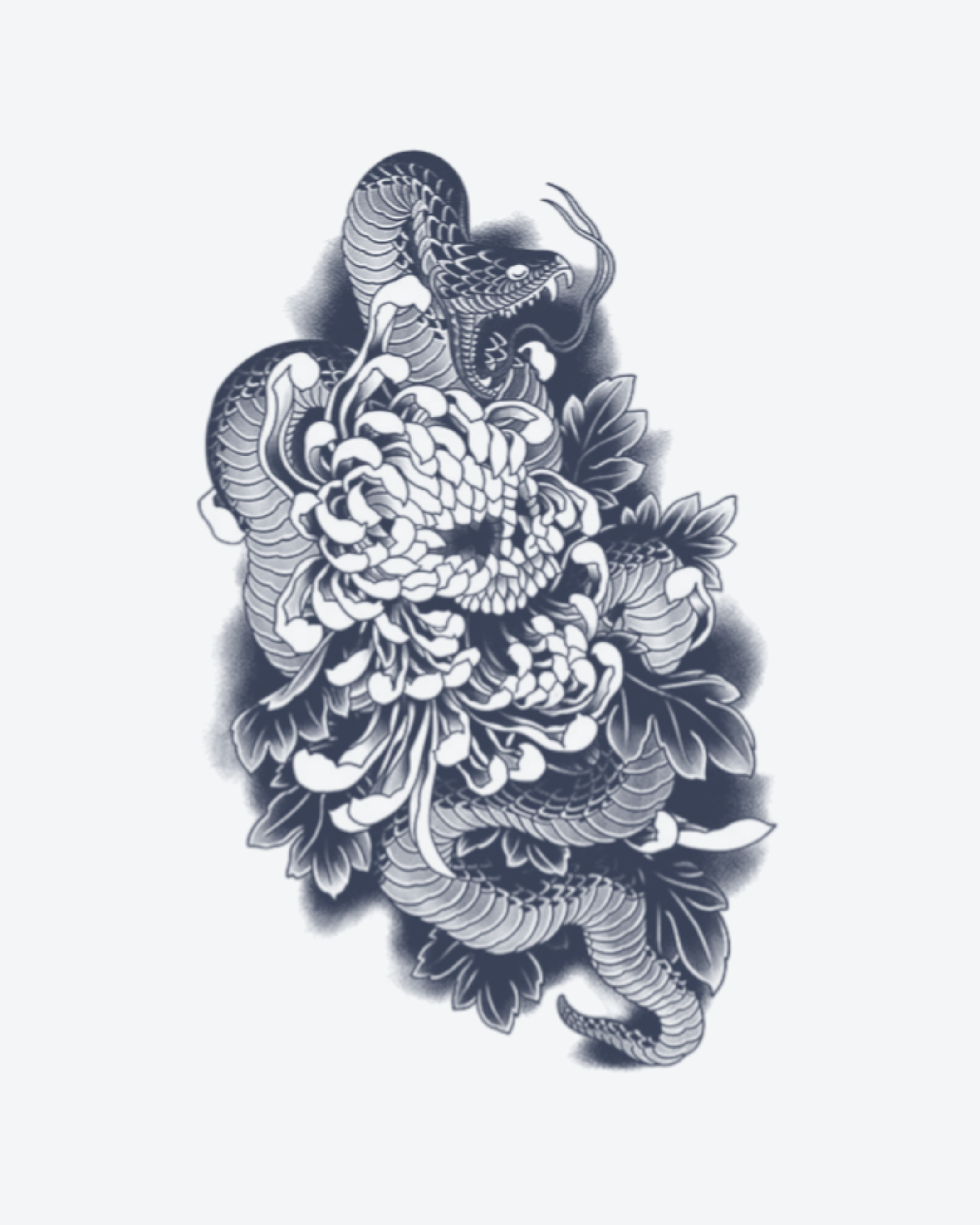 Serpent et Chrysanthème
