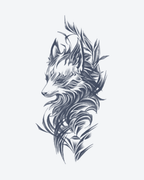 Tatouage temporaire Loup Élégant 11x18cm - SimpleTatt