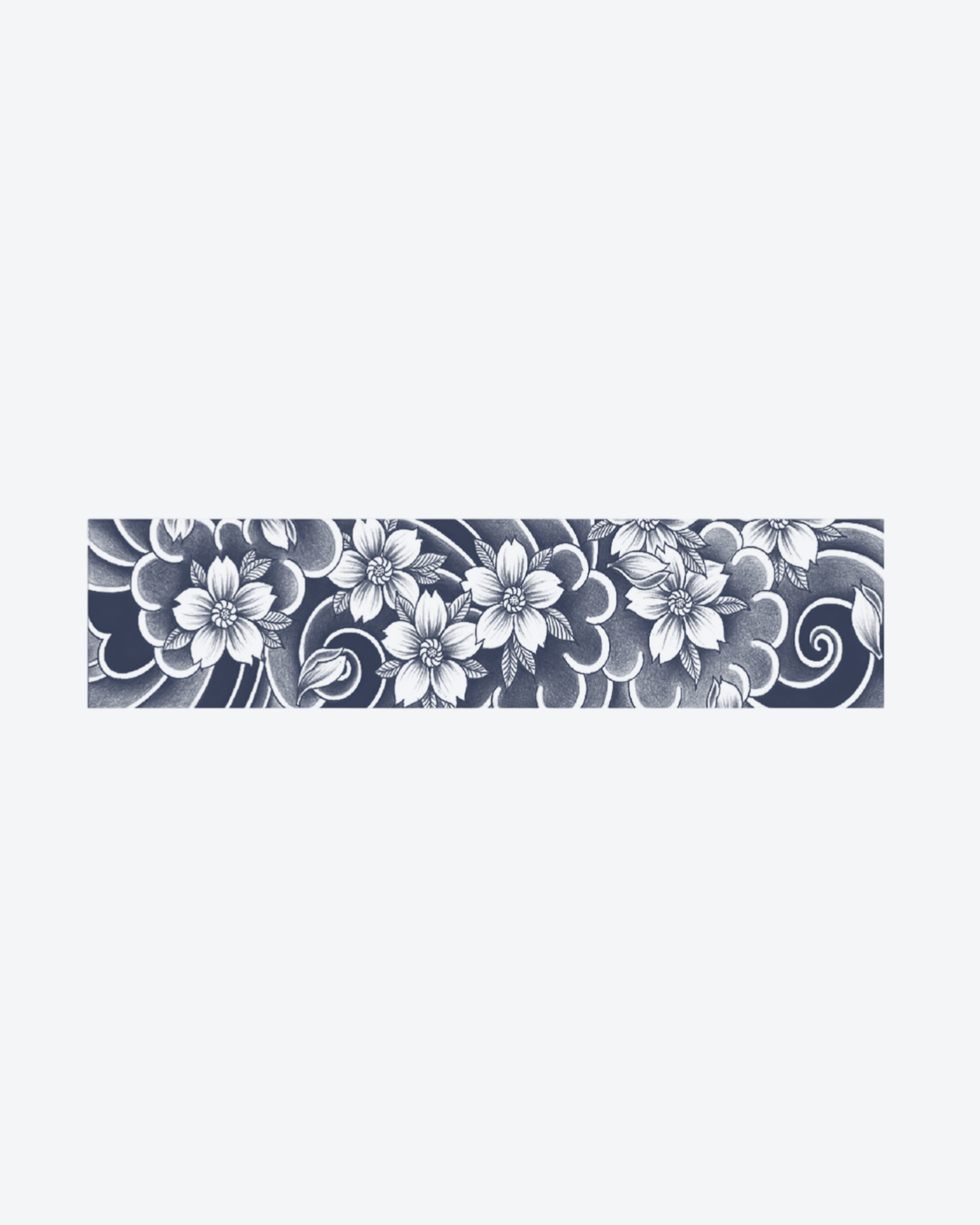 Tatouage temporaire Bracelet Fleurs Gravées 24x6cm - SimpleTatt