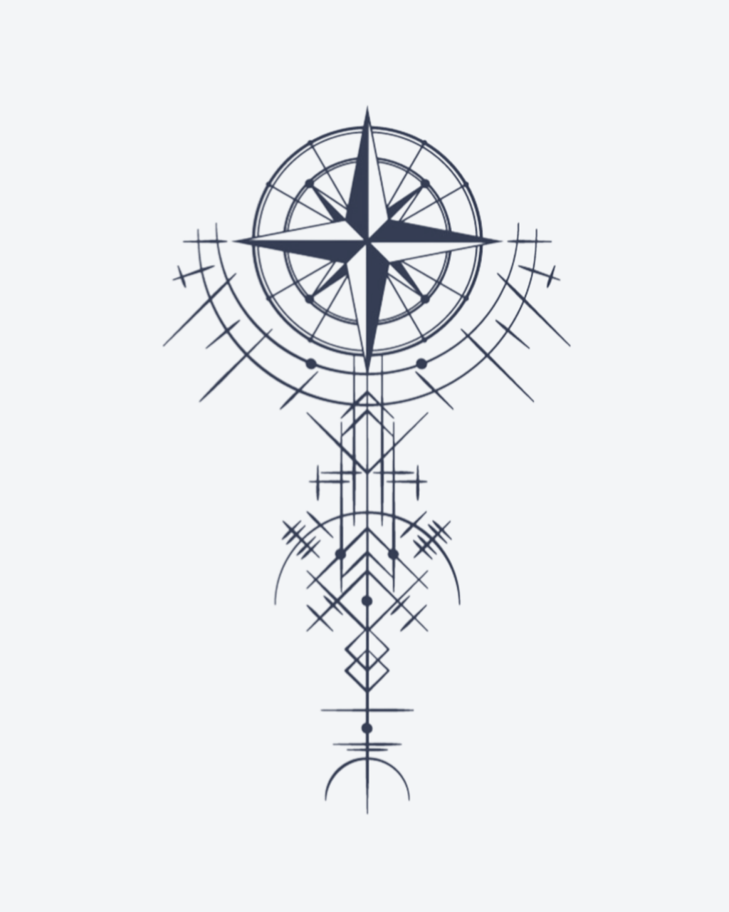 Tatouage temporaire Boussole Solaire 11x18cm - SimpleTatt