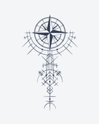 Tatouage temporaire Boussole Solaire 11x18cm - SimpleTatt