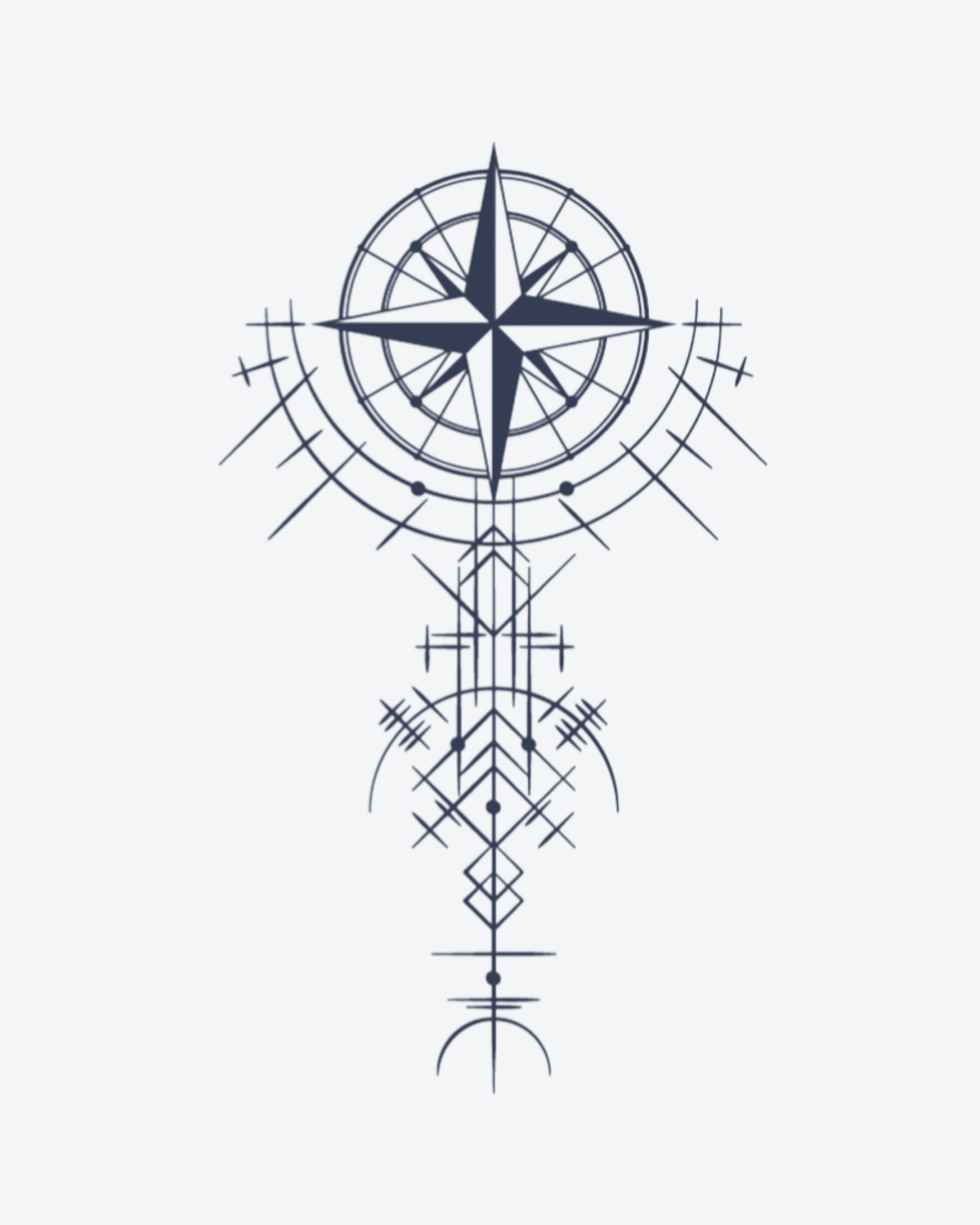 Tatouage temporaire Boussole Solaire 11x18cm - SimpleTatt