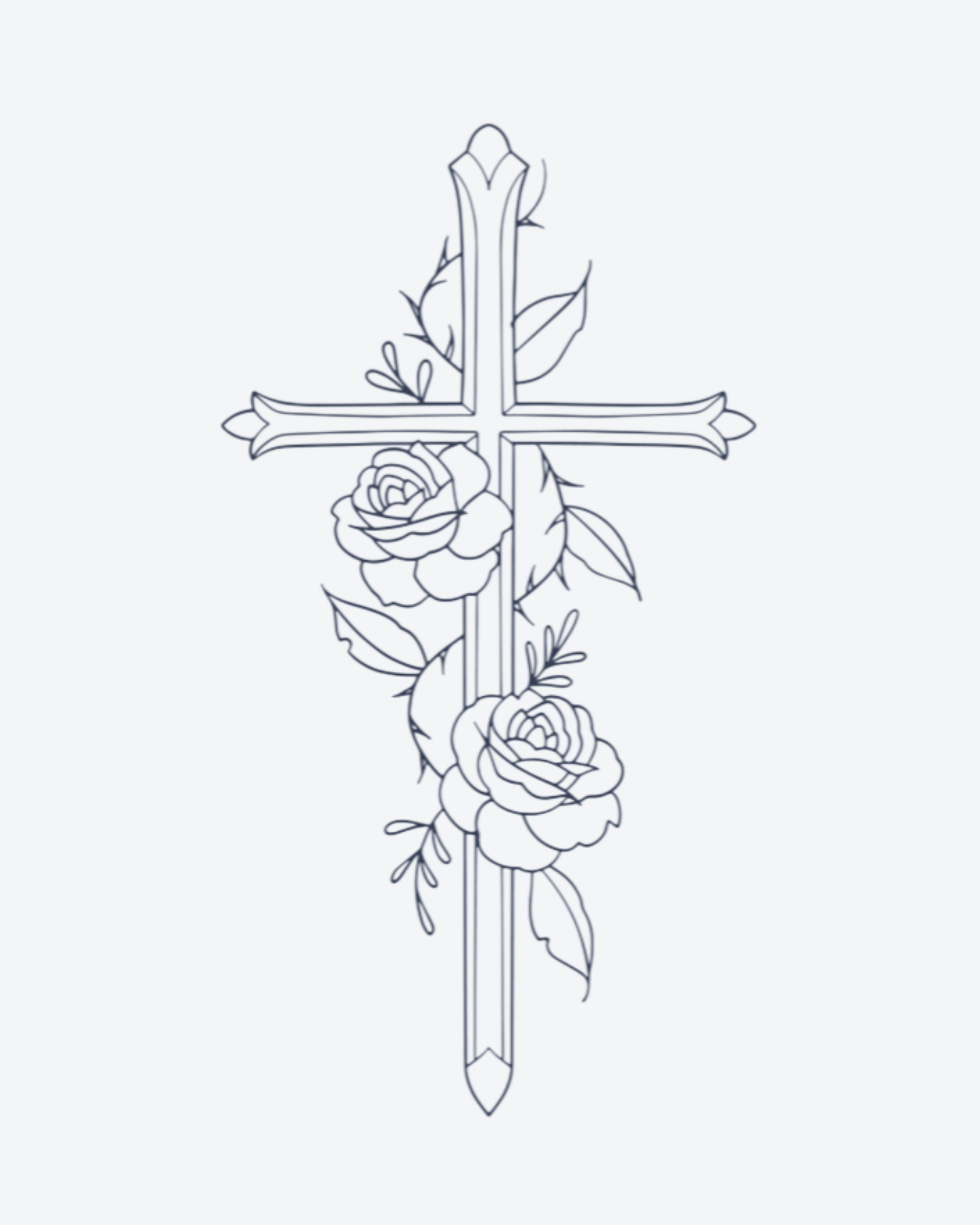 Tatouage temporaire Croix Florale 11x18cm - SimpleTatt