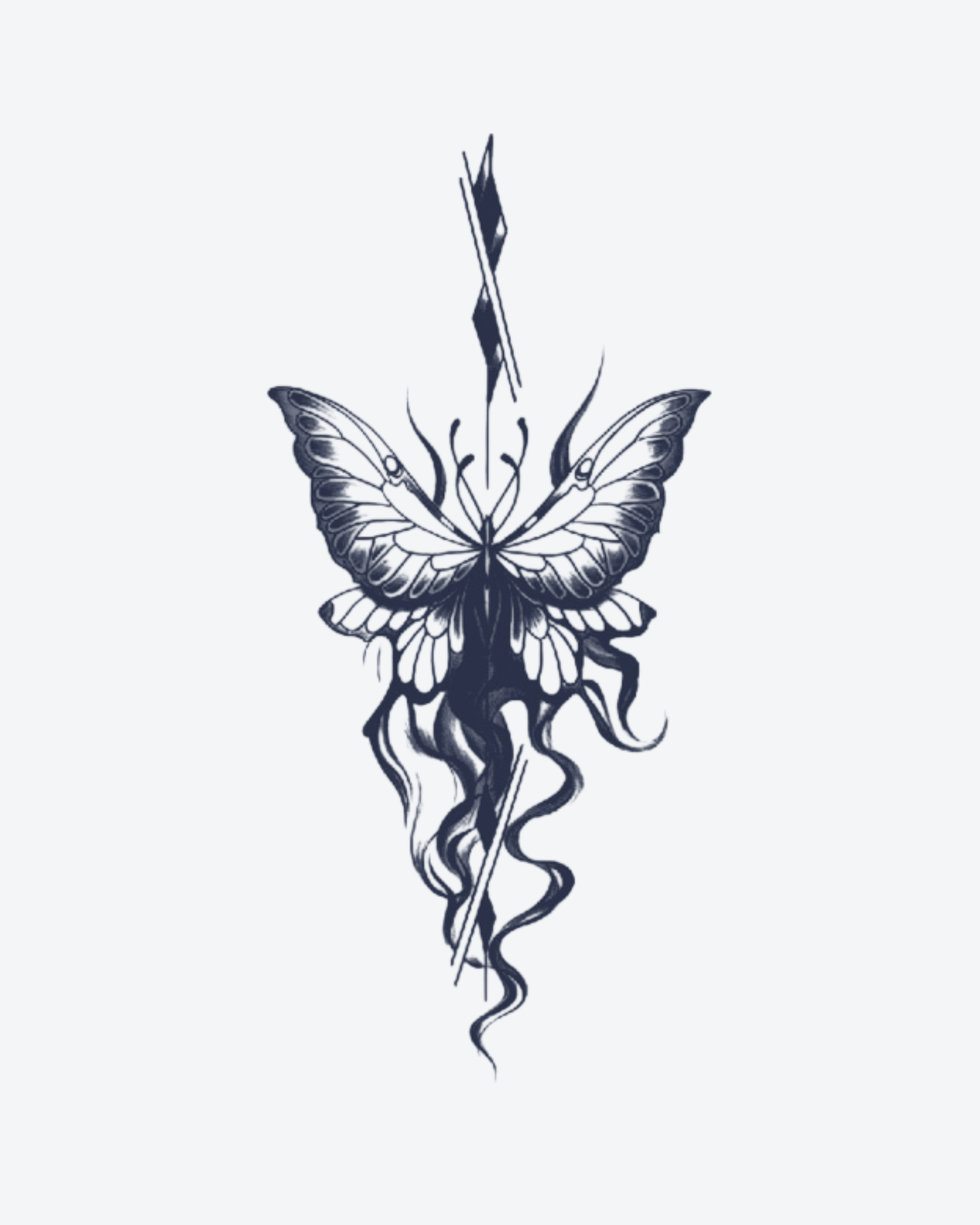 Tatouage temporaire Papillon Sacrifié 11x18cm - SimpleTatt