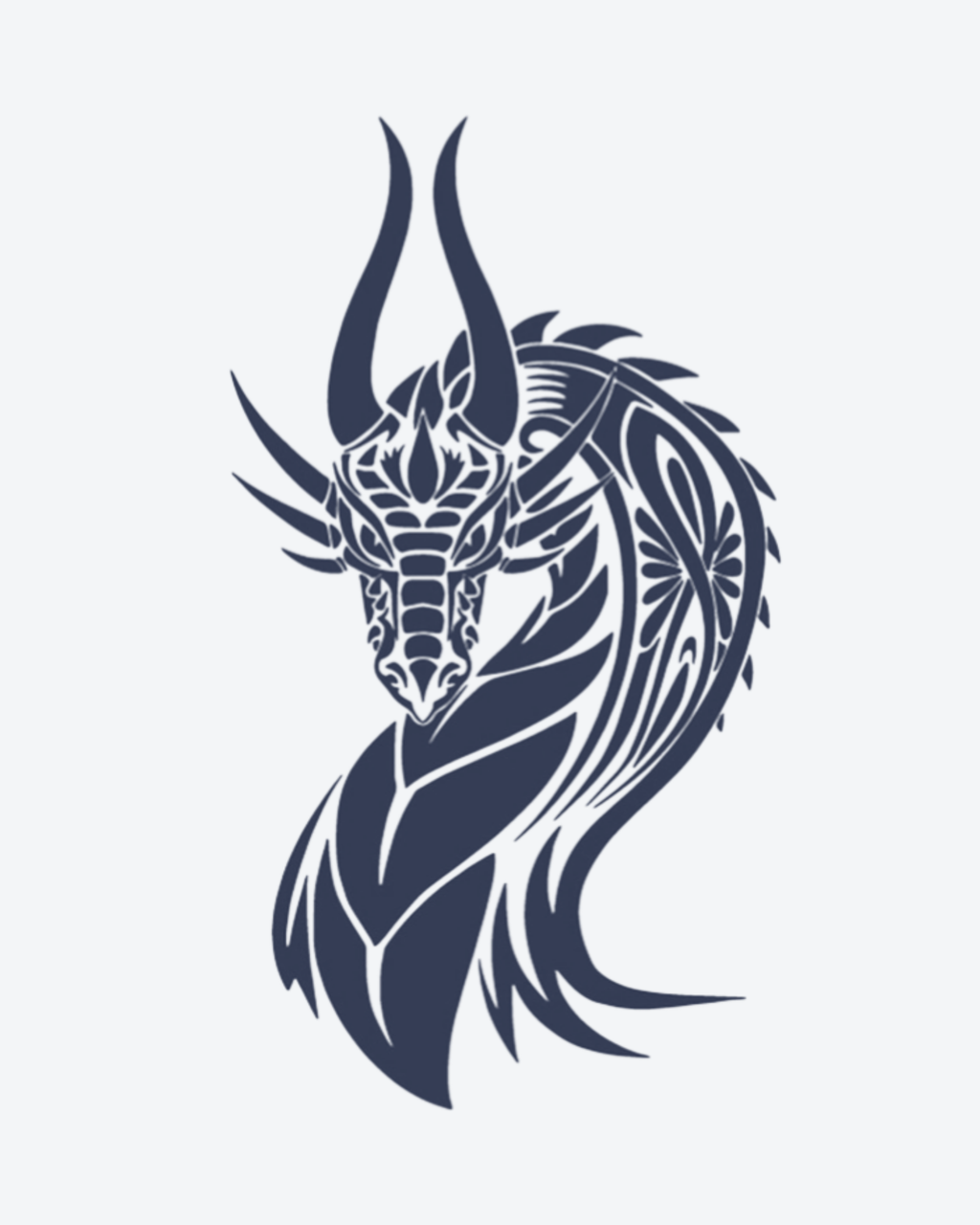 Tatouage temporaire Dragon Cornu 11x18cm - SimpleTatt