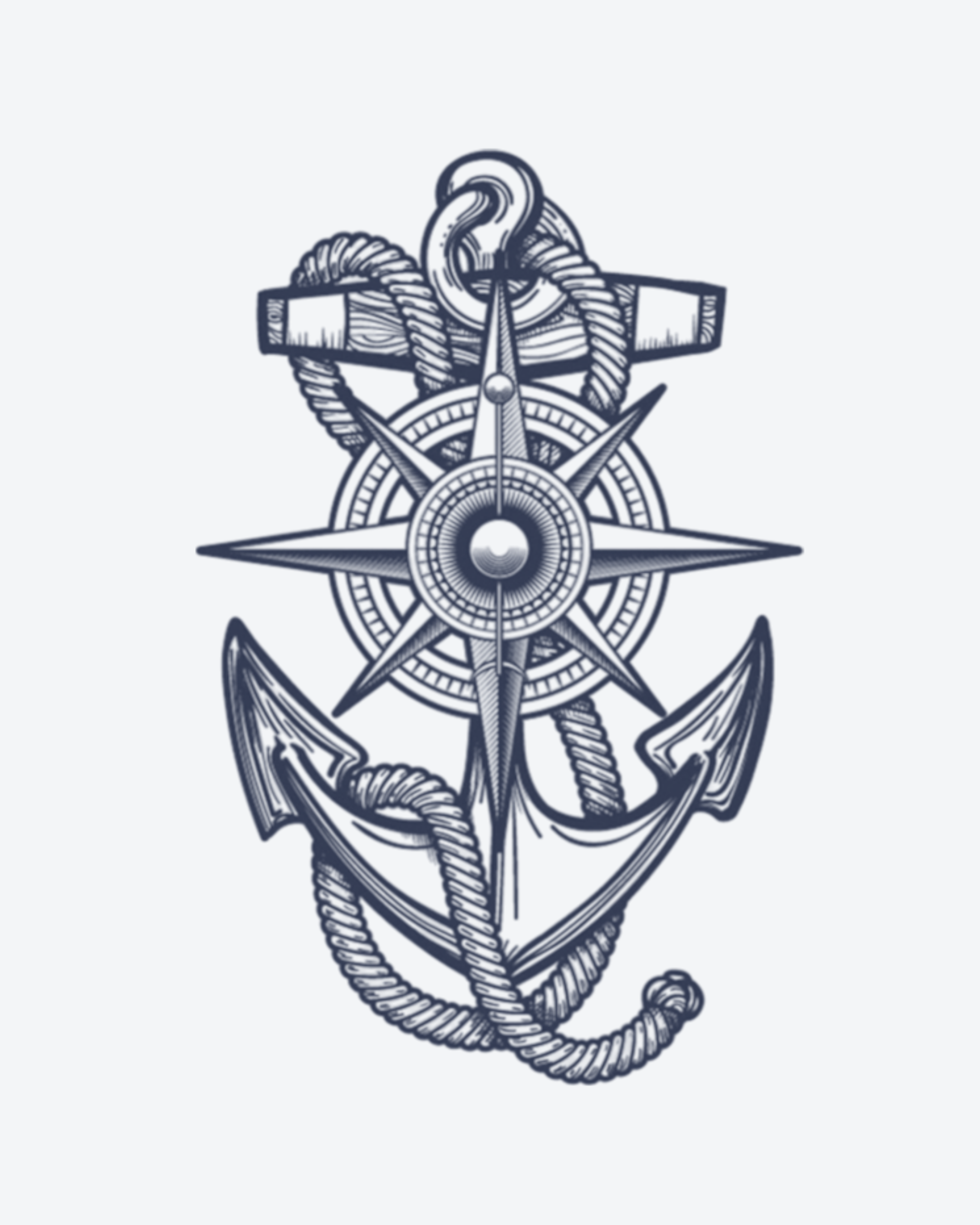 Tatouage temporaire Ancre & Boussole 11x18cm - SimpleTatt