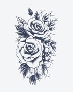 Tatouage temporaire Roses Épineuses 11x18cm - SimpleTatt