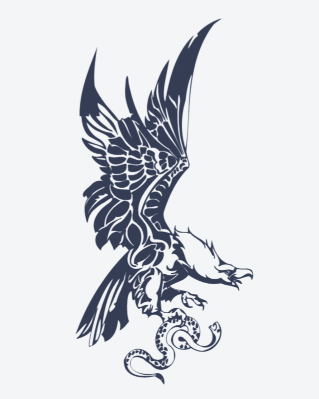 Tatouage temporaire Aigle & Serpent 11x18cm - SimpleTatt