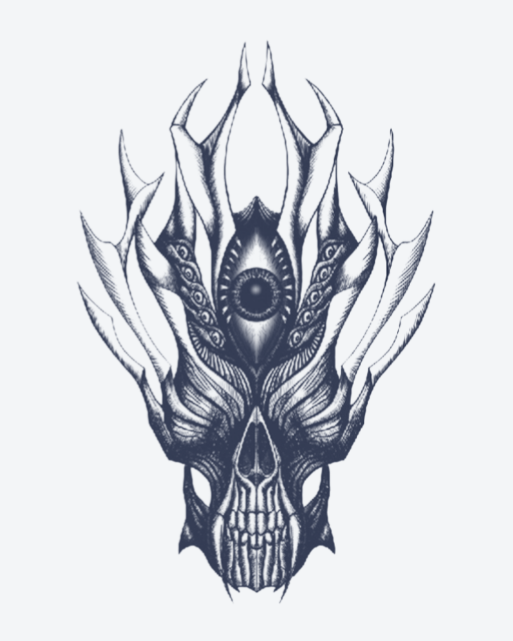 Tatouage temporaire Crâne Mystique 11x18cm - SimpleTatt