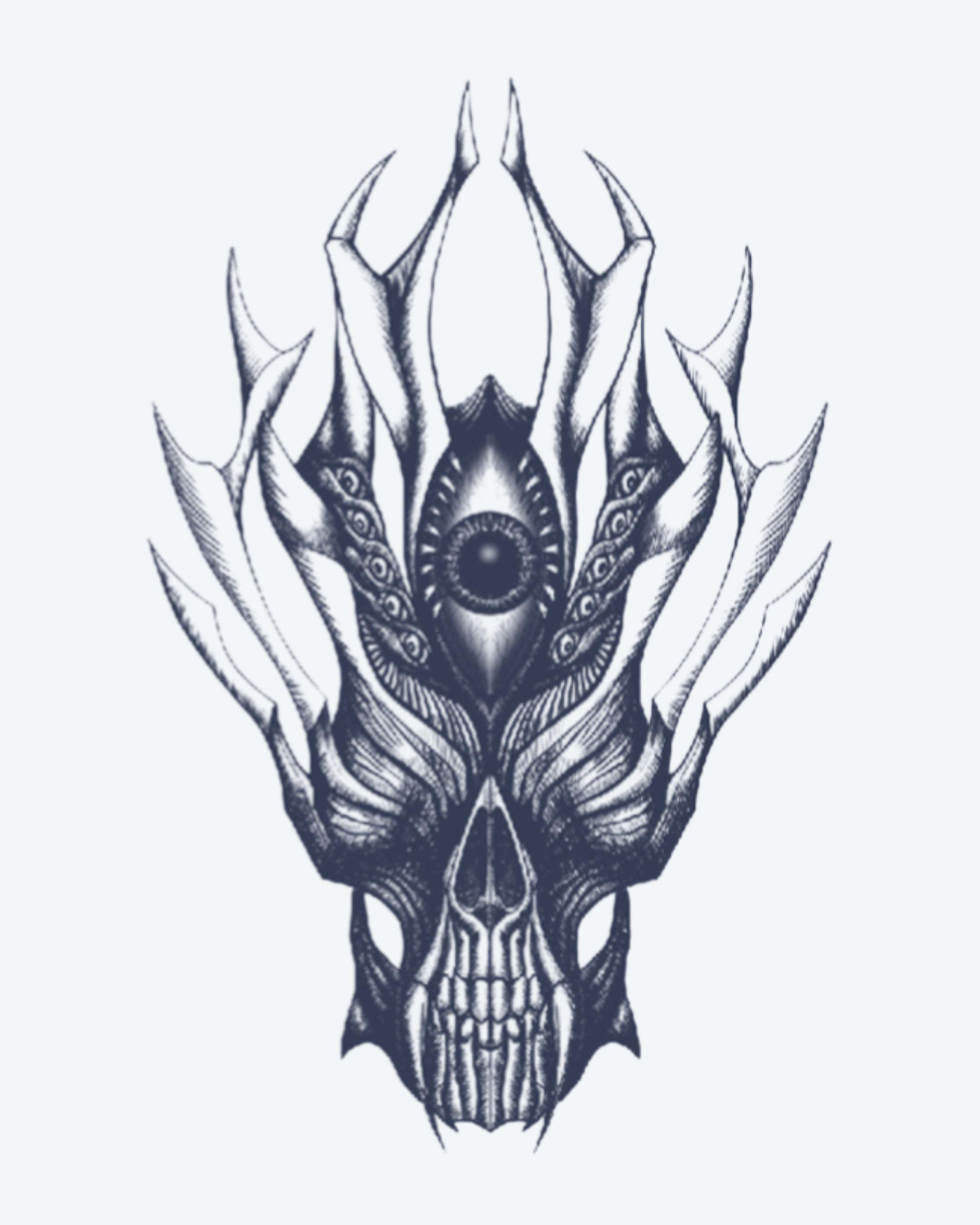 Tatouage temporaire Crâne Mystique 11x18cm - SimpleTatt