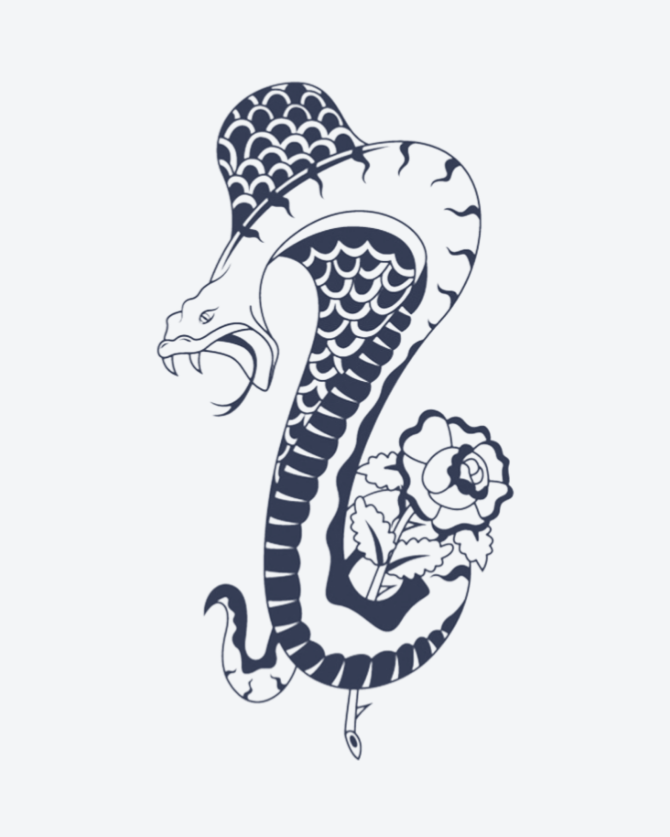 Tatouage temporaire Cobra Floral 11x18cm - SimpleTatt