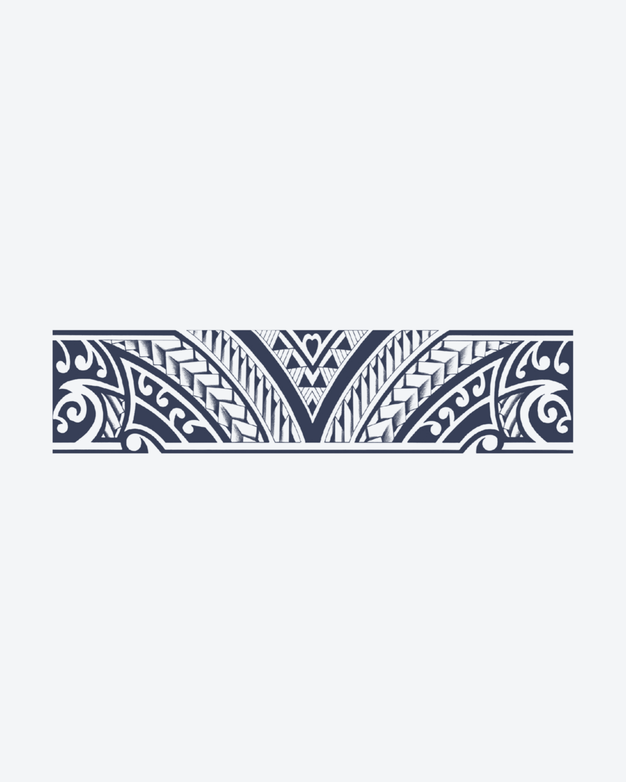 Tatouage temporaire Bracelet Tribal Courbé 24x6cm - SimpleTatt