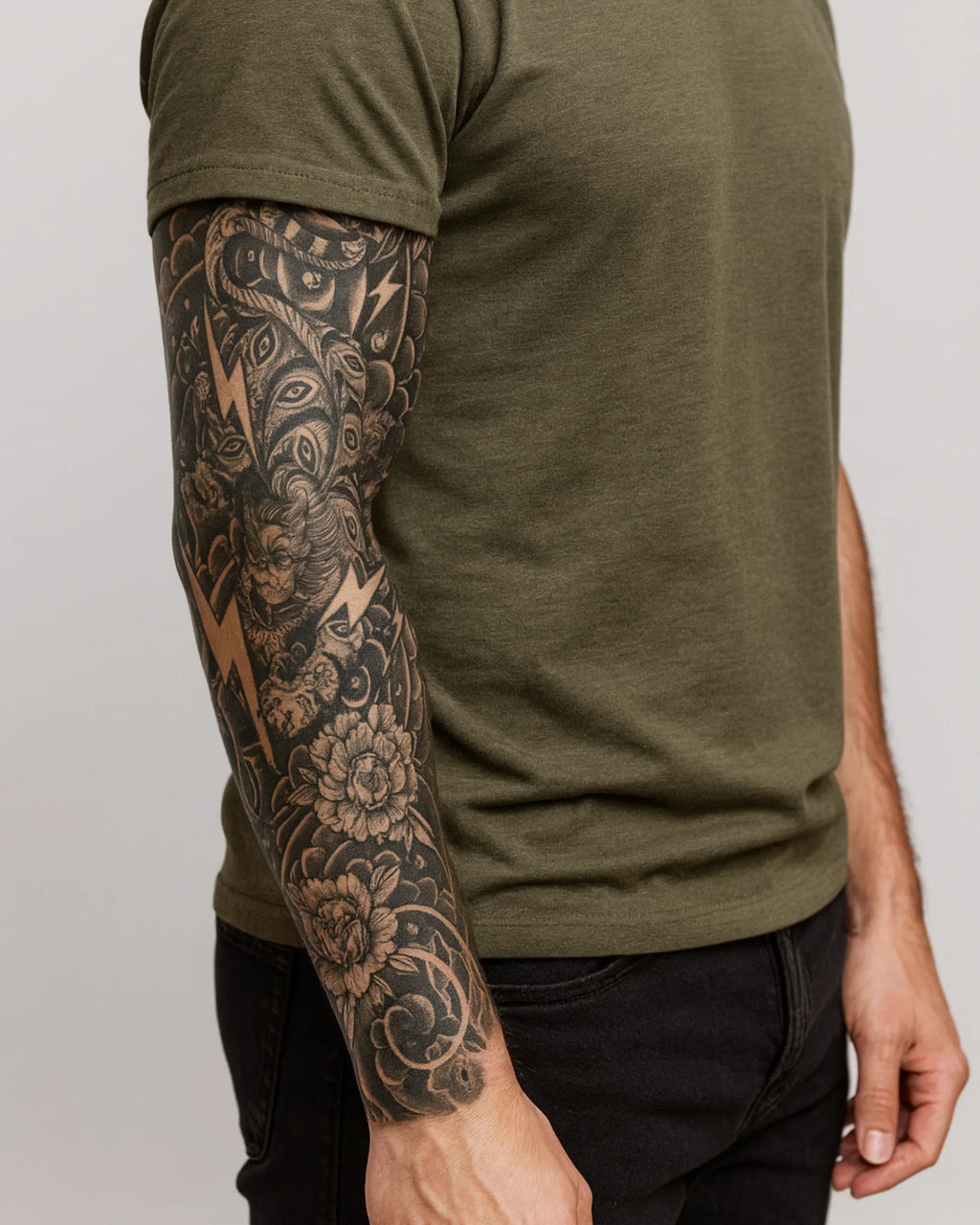 Tatouage temporaire Foudre Japonaise 17x48cm - SimpleTatt