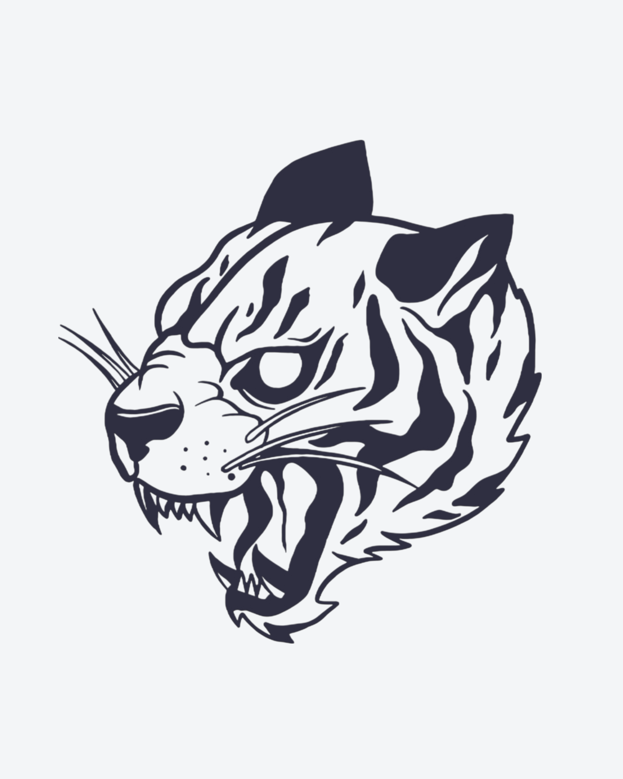 Tatouage temporaire Tête de tigre 19x19cm - SimpleTatt