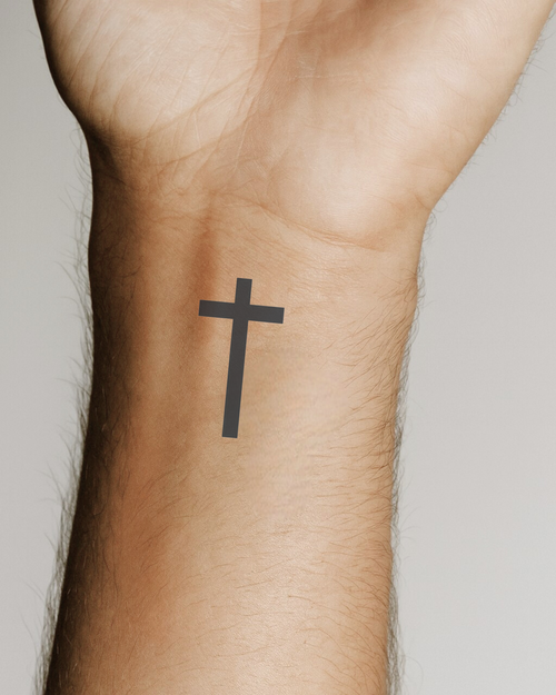Tatouage temporaire Croix simple 4x5cm - SimpleTatt
