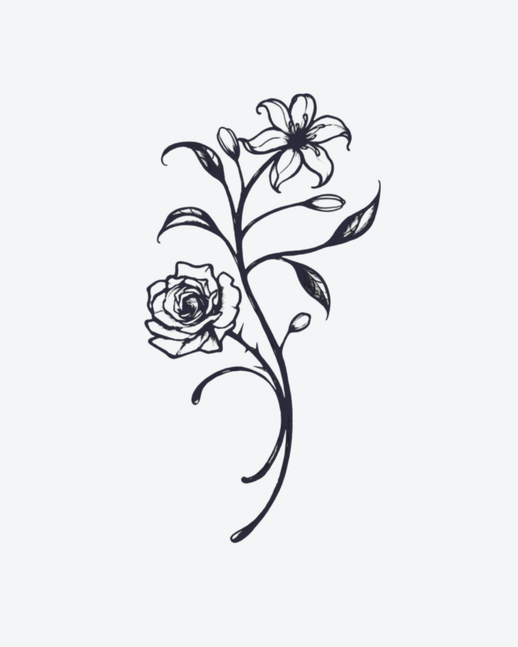 Tatouage temporaire Fleur d’iris 5x11cm - SimpleTatt
