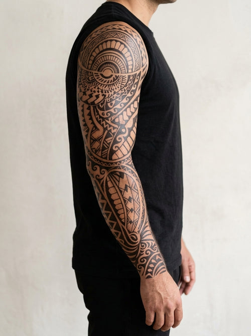 Tatouage Force tribale appliqué sur bras