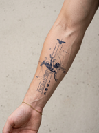 Tatouage Ange et ADN appliqué sur avant-bras
