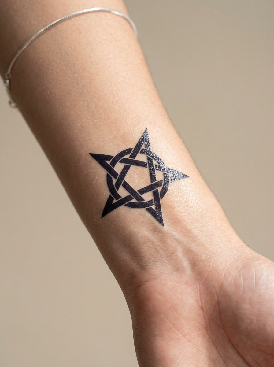 Tatouage Étoile Occulte appliqué sur poignet