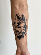 Tatouage Renard des Bois appliqué sur avant-bras
