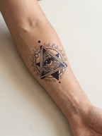 Tatouage Œil Sacré appliqué sur avant-bras