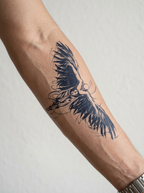 Tatouage Aigle en Vol appliqué sur avant-bras