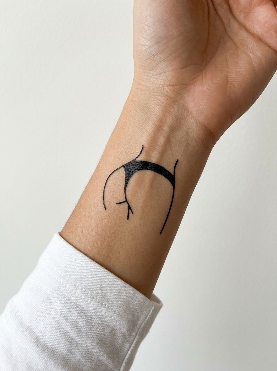 Tatouage Silhouette Sensuelle appliqué sur poignet