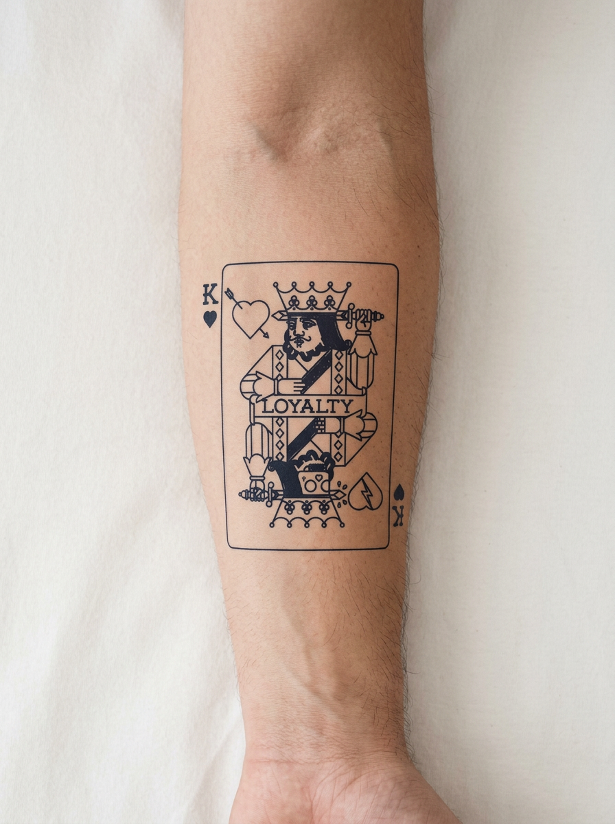 Tatouage Carte Loyalty appliqué sur avant-bras