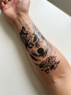 Tatouage Loup Visionnaire appliqué sur avant-bras
