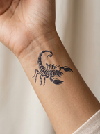 Tatouage Scorpion Noir appliqué sur poignet