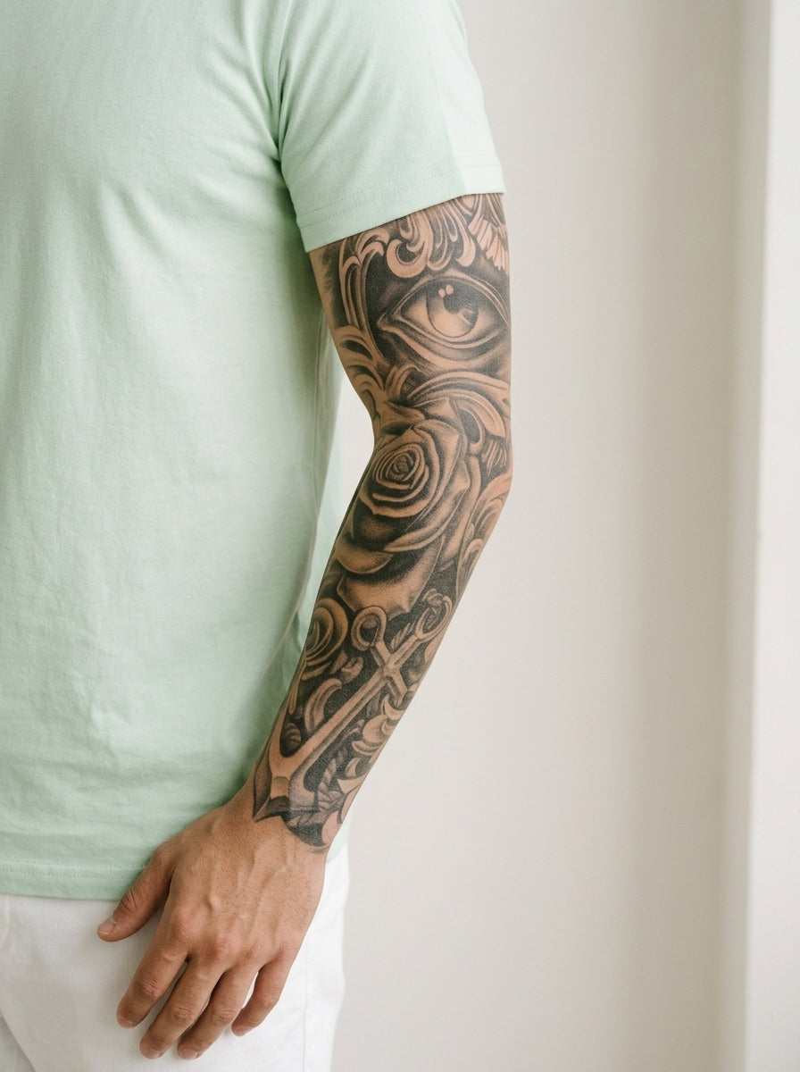 Tatouage Vision divine appliqué sur bras