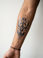 Tatouage Pointe Mystique appliqué sur avant-bras