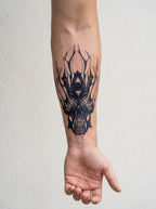 Tatouage Crâne Mystique appliqué sur avant-bras