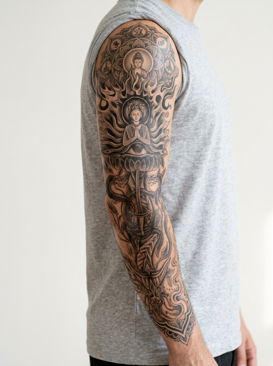 Tatouage L'œil de Sagesse appliqué sur bras