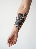 Tatouage Roses Élégantes appliqué sur avant-bras