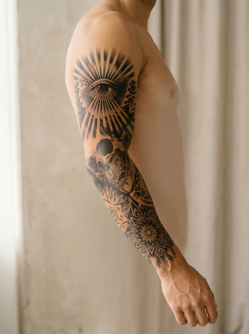 Tatouage Vision mortelle appliqué sur bras