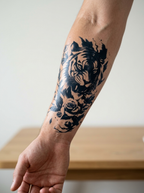 Tatouage Tigre Sauvage appliqué sur avant-bras