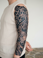 Tatouage Vagues japonaises appliqué sur bras