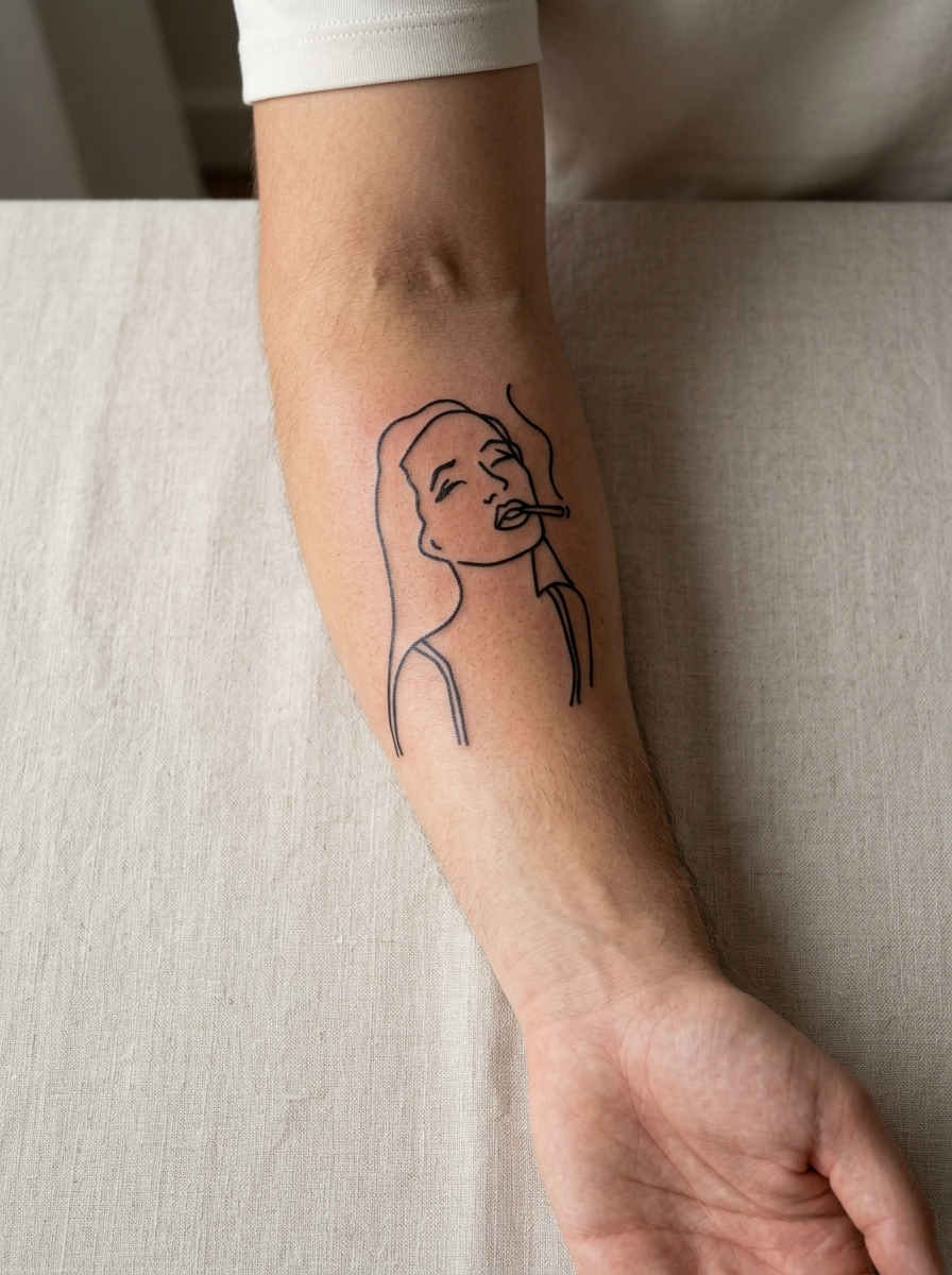 Tatouage Femme Rebelle appliqué sur avant-bras