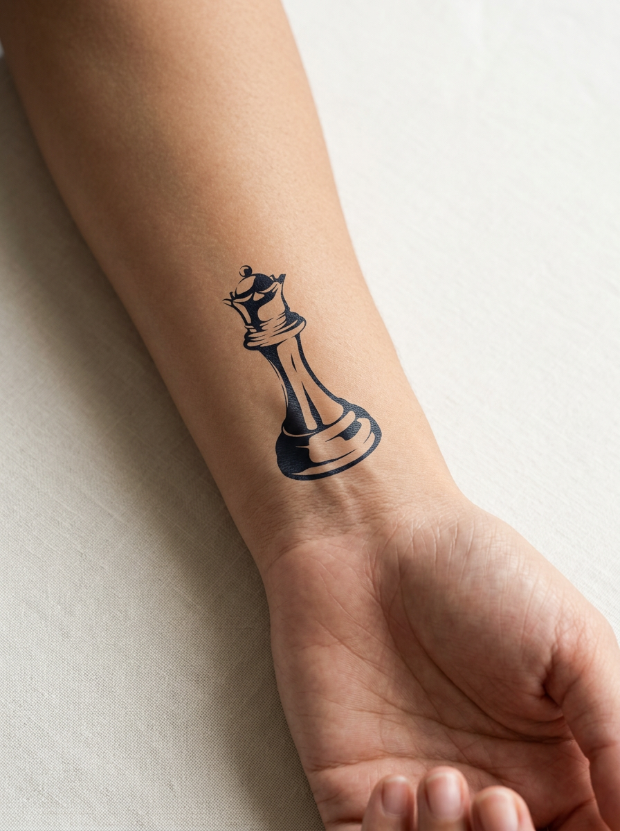 Tatouage Dame fatale appliqué sur poignet
