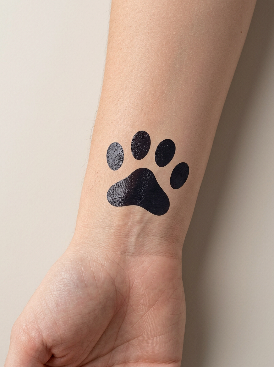 Tatouage Empreinte Sauvage appliqué sur poignet