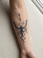Tatouage Papillon Sacrifié appliqué sur avant-bras