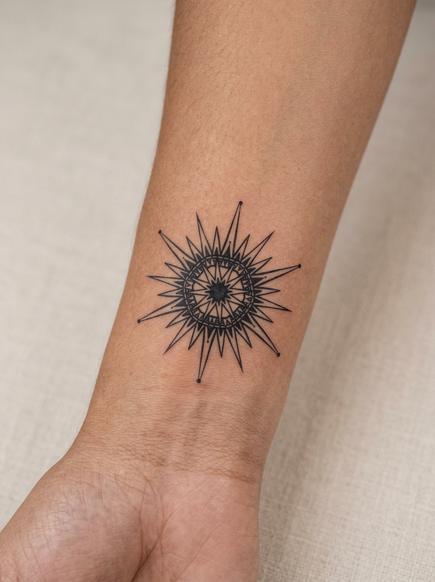 Tatouage Étoile Cosmique appliqué sur poignet