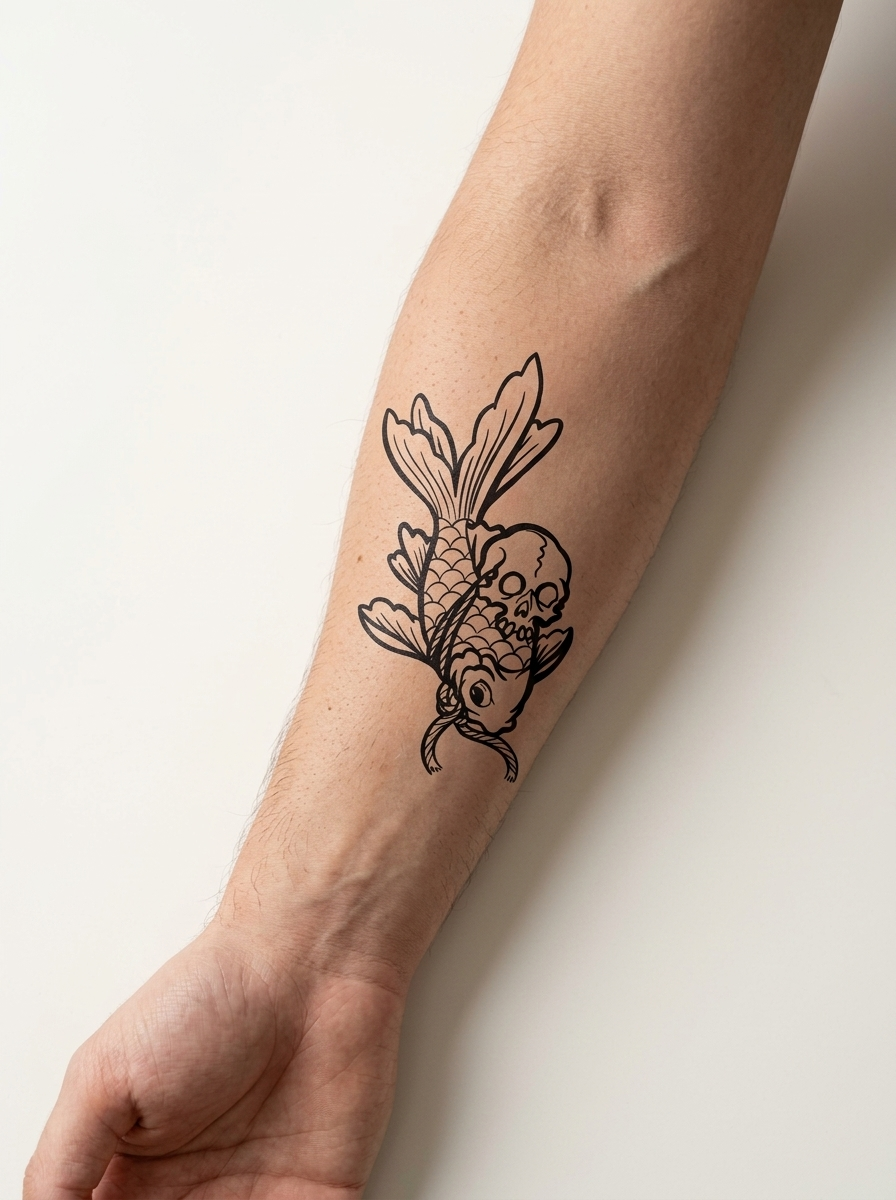 Tatouage Poisson Envoûté appliqué sur avant-bras