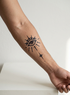 Tatouage Œil Stellaire appliqué sur avant-bras